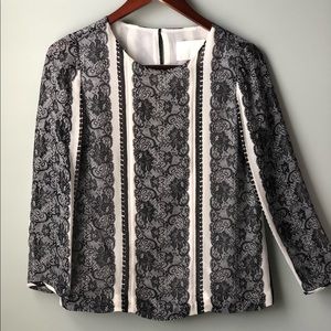 J.Crew Collection Trompe L’Oeil Lace Blouse